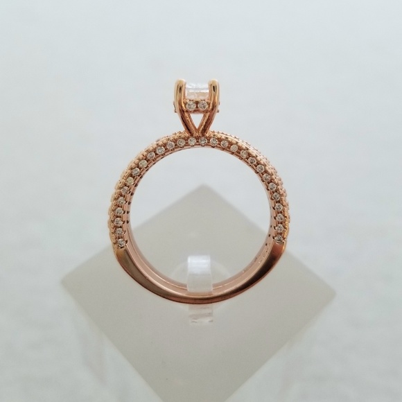 (2pcs) 1ct TW 18k Over Sterling Ring Set - Picture 3 of 8